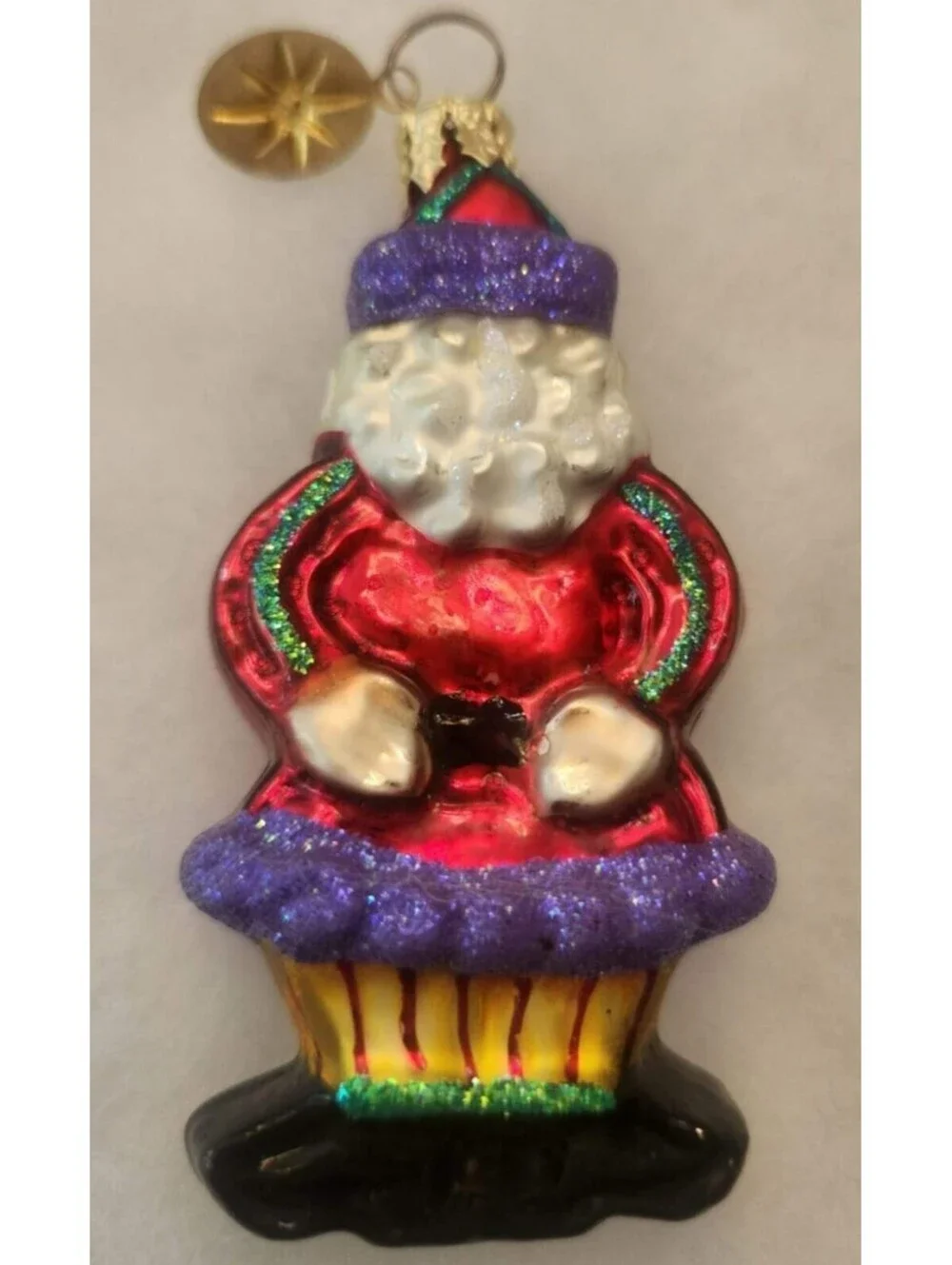 CHRISTOPHER RADKO Little Gem Ginger Snap Santa Glass Christmas Ornament w/Box